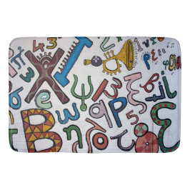 Farbenfrohe Kinder ABC Badematte