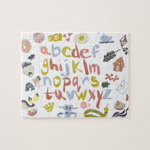 Farbenfrohe Kinder Alphabet Doodles Kleinbuchstabe