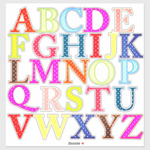 Farbenfrohe Kinder Alphabet Learning Vinyls Aufkleber
