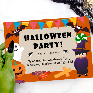 Farbenfrohe Kinder Kostüm Halloween-Party Save The Date
