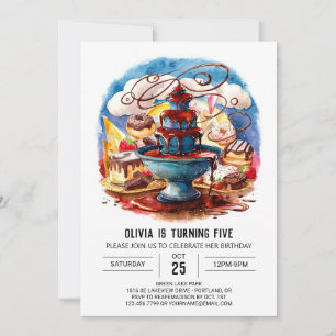 Farbenfrohe Kinder Schokolade Geburtstag Einladung