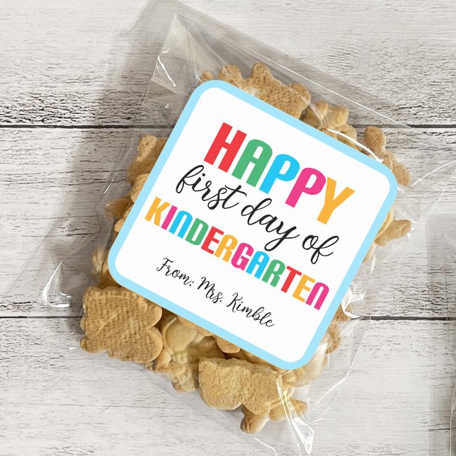 Farbenfrohe Kindergartensticker (Platz) Quadratischer Aufkleber (Von Creator hochgeladen)