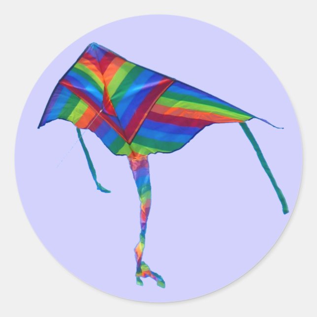 Farbenfrohe Kitesurf-Sticker Runder Aufkleber (Vorderseite)