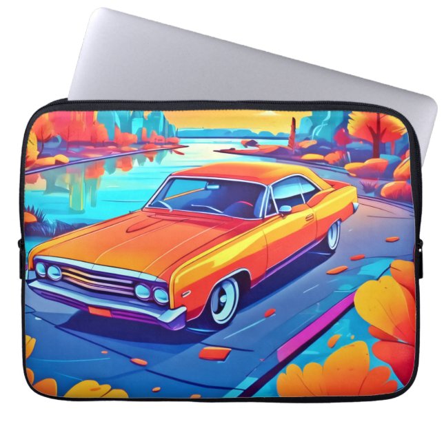 Farbenfrohe Klassik Ride Design Laptopschutzhülle (Vorderseite)