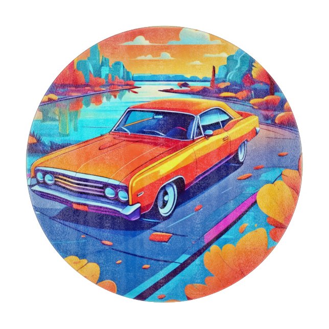 Farbenfrohe Klassik Ride Design Schneidebrett (Vorderseite)