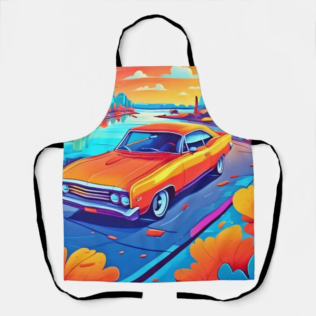 Farbenfrohe Klassik Ride Design Schürze (Vorderseite)