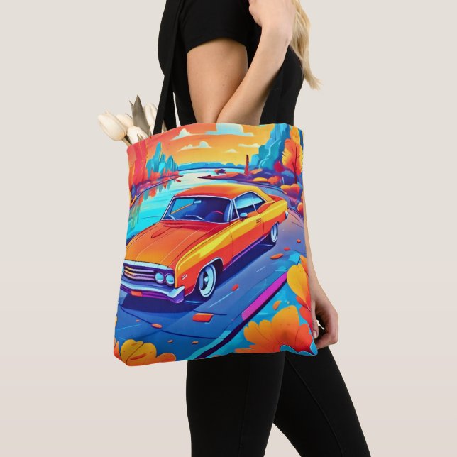 Farbenfrohe Klassik Ride Design Tasche (Von Nahem)