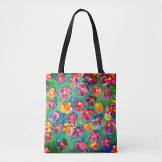 Farbenfrohe kleine Blume Original Kunstwerk Tot Tasche