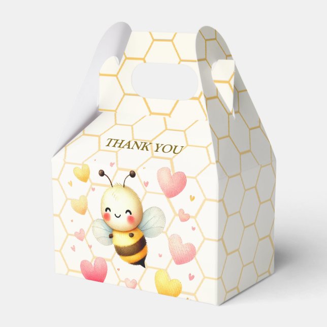Farbenfrohe kleine Honey Bee Baby Dusche Niedlich Geschenkschachtel (Vorderseite)