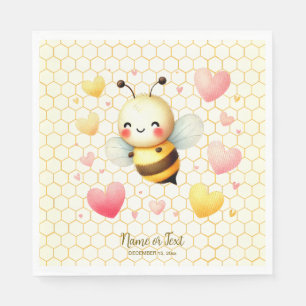 Farbenfrohe kleine Honey Bee Baby Dusche Niedlich Serviette