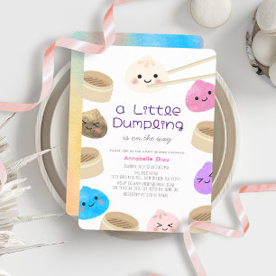 Farbenfrohe kleine Klößchen Kawaii Babyparty Einladung