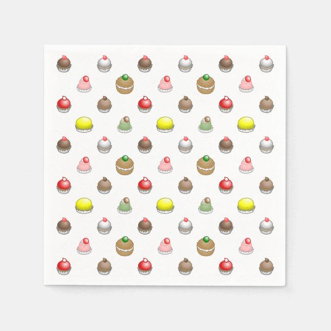 Farbenfrohe kleine Kuchen Serviette (Vorderseite)