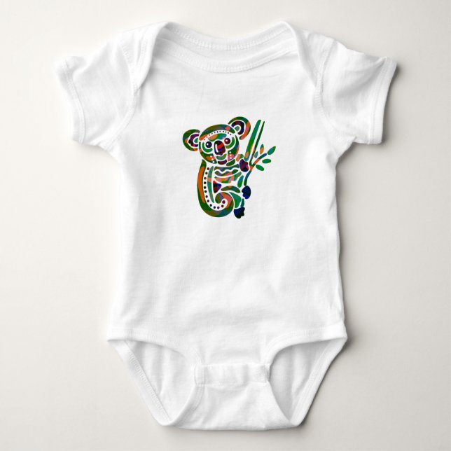 Farbenfrohe Koala Bear Lover Geschenk Baby Strampler (Vorderseite)