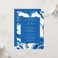 Farbenfrohe Kobalt Mittelmeer Moderne Hochzeit