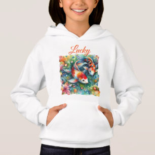 Farbenfrohe Koi Fisch Whimsisches Wasser Orange Aq Hoodie