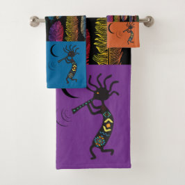 Farbenfrohe Kokopelli Badehandtuch Set