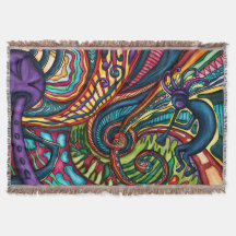 Farbenfrohe Kokopelli-Tänzerin mit Flöte, Südweste