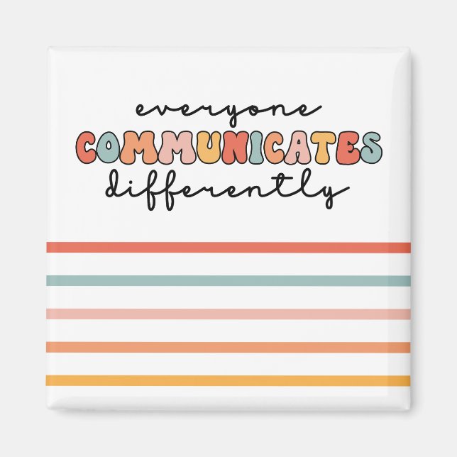 Farbenfrohe Kommunikation Magnet (Vorne)