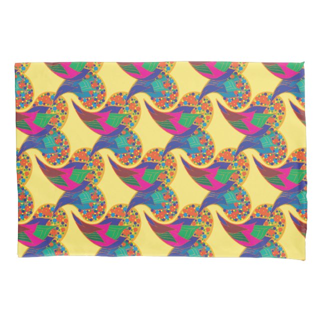 Farbenfrohe Konfetti abstrakt Paisley Rainbow Trop Kissenbezug (Vorderseite)