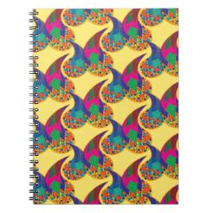Farbenfrohe Konfetti abstrakt Paisley Rainbow Trop Notizblock