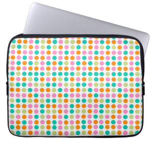 Farbenfrohe Konfetti Polka Punkte Retro 60er Art Laptopschutzhülle