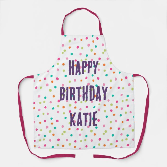 Farbenfrohe Konfetti-Sprinklen polka dot rainbow c Schürze (Vorderseite)
