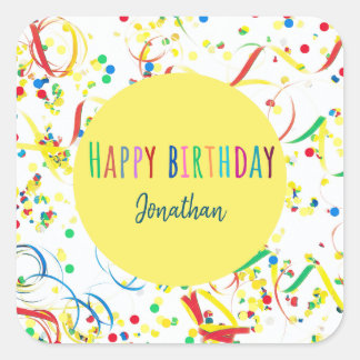 Farbenfrohe Konfetti Sticker Custom Aufkleber