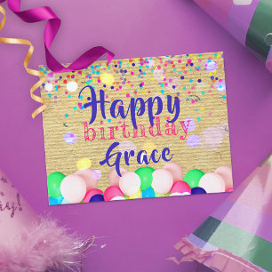 Farbenfrohe Konfetti und Luftballons Alles Gute zu Postkarte