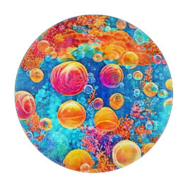 Farbenfrohe Korallenriff-Blasen Schneidebrett