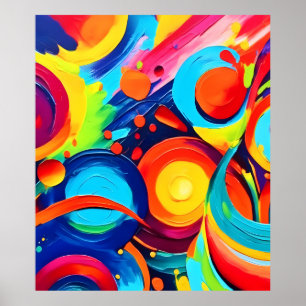 Farbenfrohe kosmische Chaos-Malerei Poster