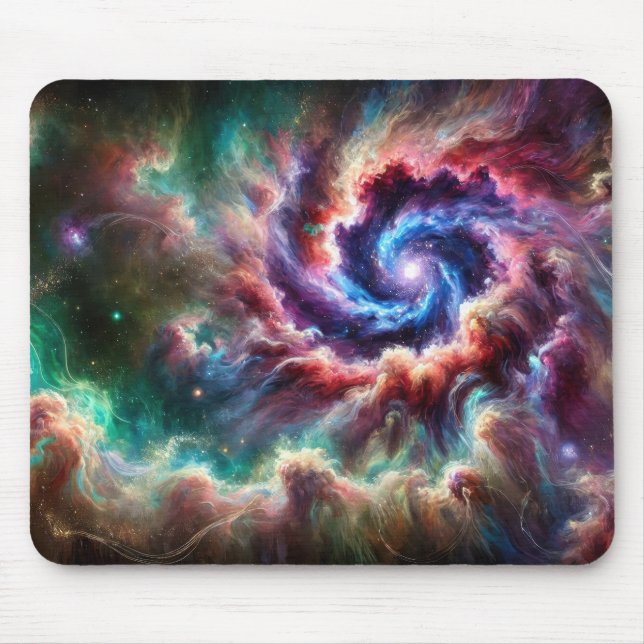 Farbenfrohe kosmische Galaxie Swirbel mit Radiantn Mousepad (Vorne)