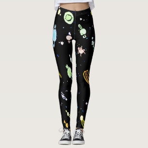 Farbenfrohe, kosmische Himmelsschläfer-Muster Leggings