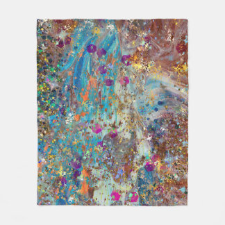 Farbenfrohe kosmische Marmorkulisse Kunst Vecchini Fleecedecke