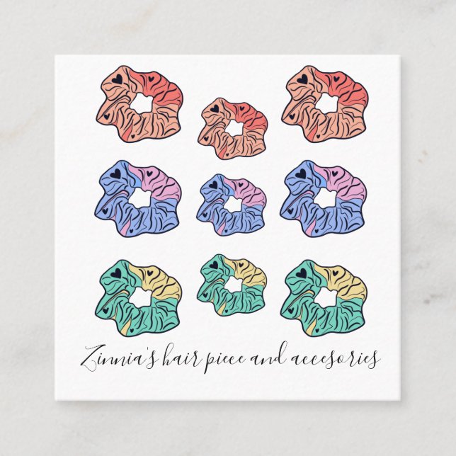 Farbenfrohe Krawatte Quadratische Visitenkarte (Vorderseite)