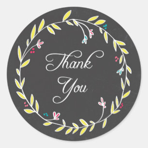 Farbenfrohe Kreidewand Danke Stickers
