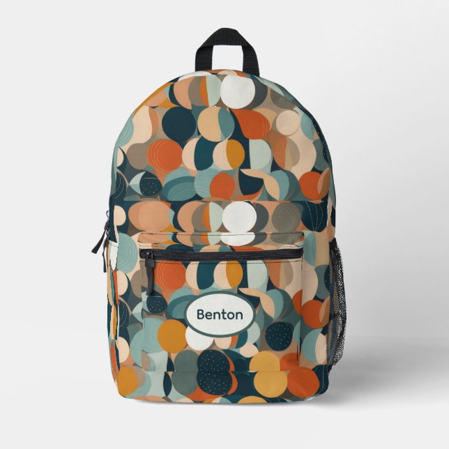 Farbenfrohe Kreise Bedruckter Rucksack (Vorderseite)