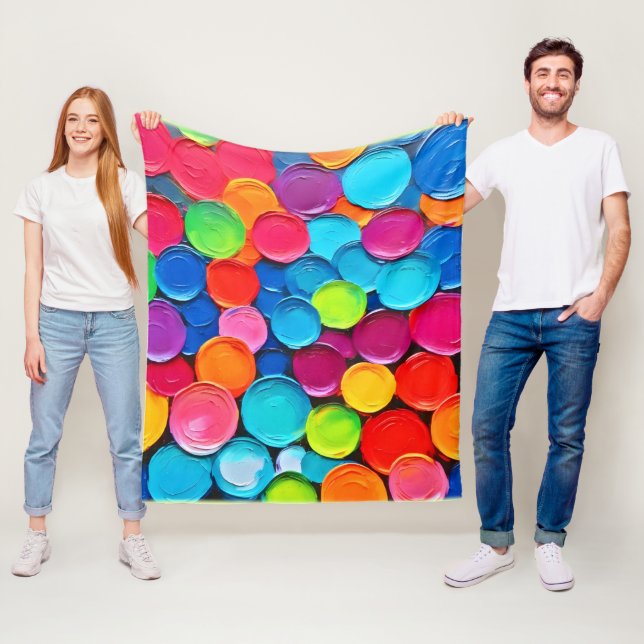 Farbenfrohe Kreise Extravaganza Art Fleecedecke (Beispiel)