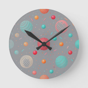 "Farbenfrohe Kreise Moderne Wanduhr