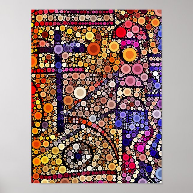 Farbenfrohe Kreise Mosaik Südwestkreuz Design Poster (Vorne)