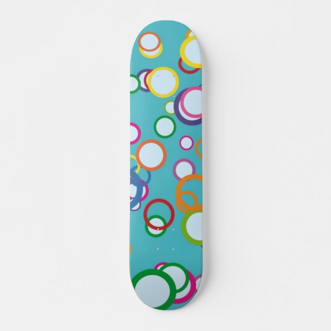 Farbenfrohe Kreise Skateboard (Vorne)