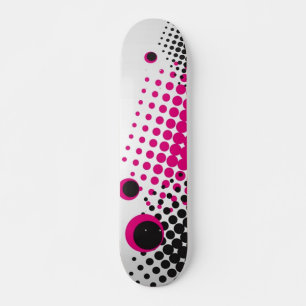 Farbenfrohe Kreise Skateboard (weiß)