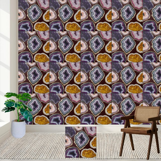 Farbenfrohe Kristall-Geode-Muster Fliese (Colorful Crystal Geode Tile Pattern)