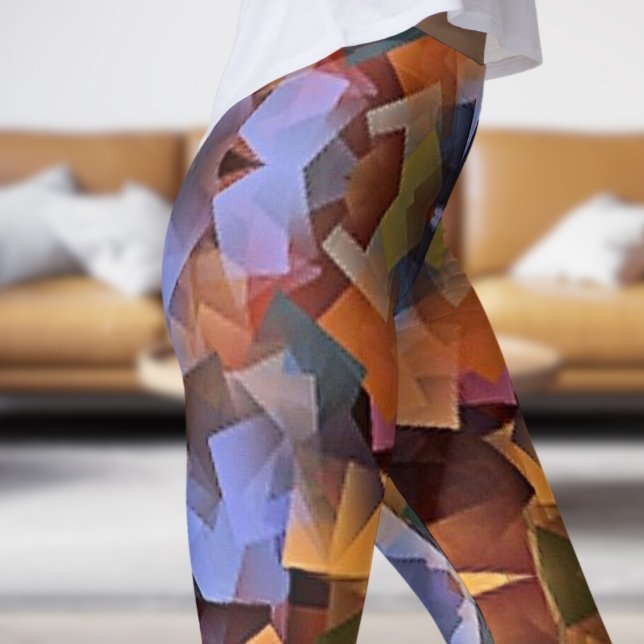 Farbenfrohe kubistische Printwerbung Leggings (Cubism )
