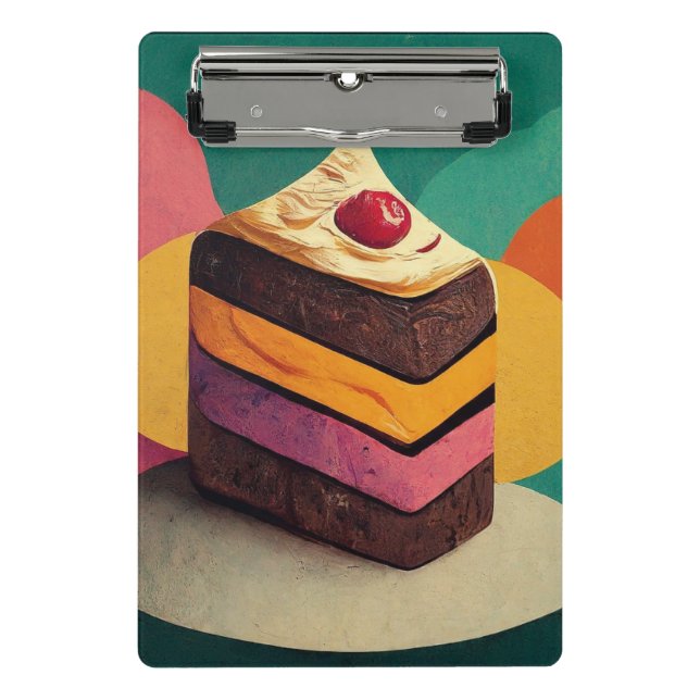 Farbenfrohe Kuchen Mini Klemmbrett (Vorderseite)