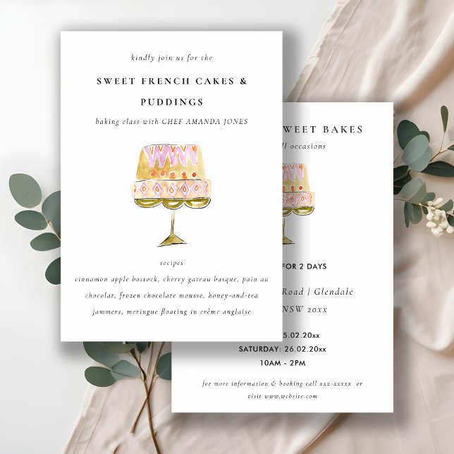 Farbenfrohe Kuchengebäck Kochen Klasse Einladung (Von Creator hochgeladen)