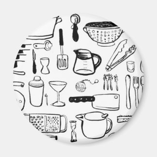 Farbenfrohe Küchenmuster Magnet