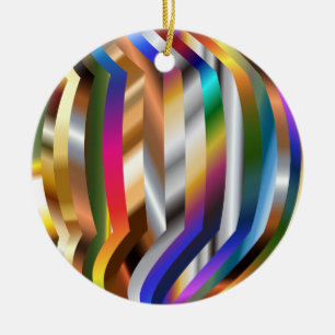 Farbenfrohe Kugel, hell und glänzend, Keramik Ornament