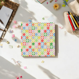 Farbenfrohe, kühne, ästhetische Schachbrett-Blumen Post-it Klebezettel