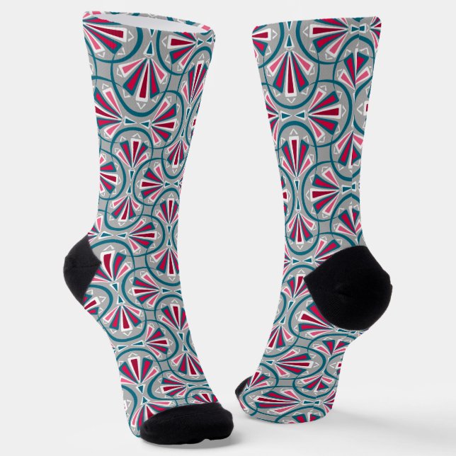 Farbenfrohe Kunst Deko Muster. Socken (Gewinkelt)