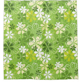 Farbenfrohe Kunst Illustration Natur Blumenmuster Duschvorhang